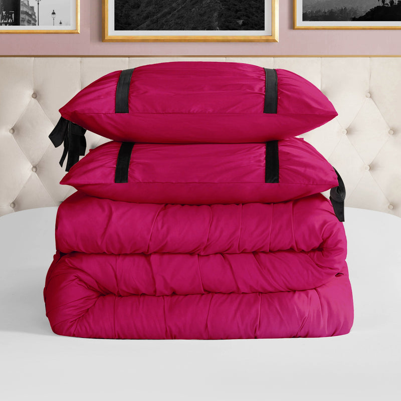 Amelie Bows Ruched Comforter Set