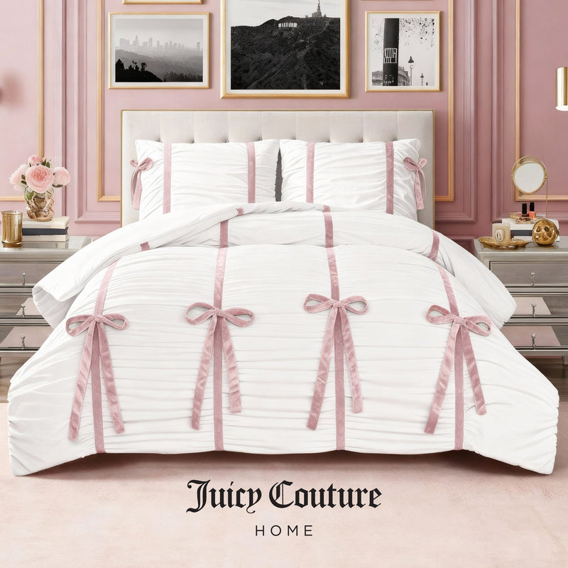 Amelie Bows Ruched Comforter Set