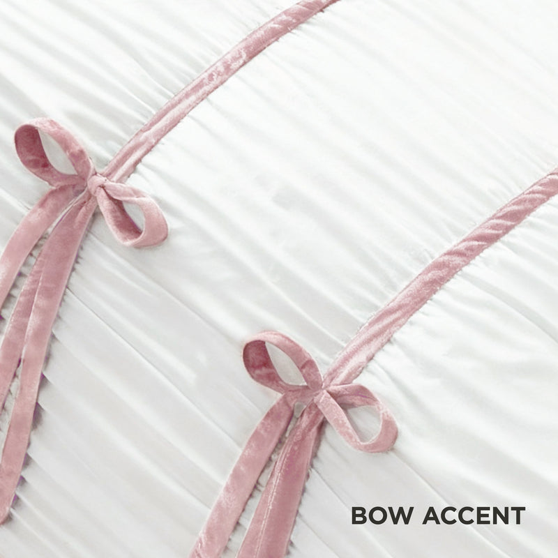 Amelie Bows Ruched Comforter Set