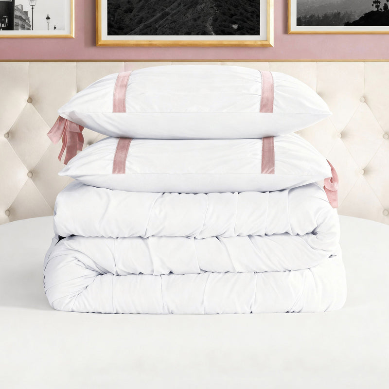 Amelie Bows Ruched Comforter Set