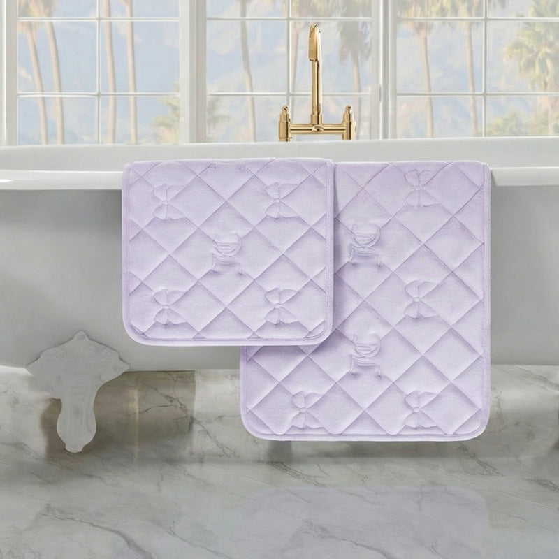 Quilted Memory Foam Bath Mat 2-Piece Set