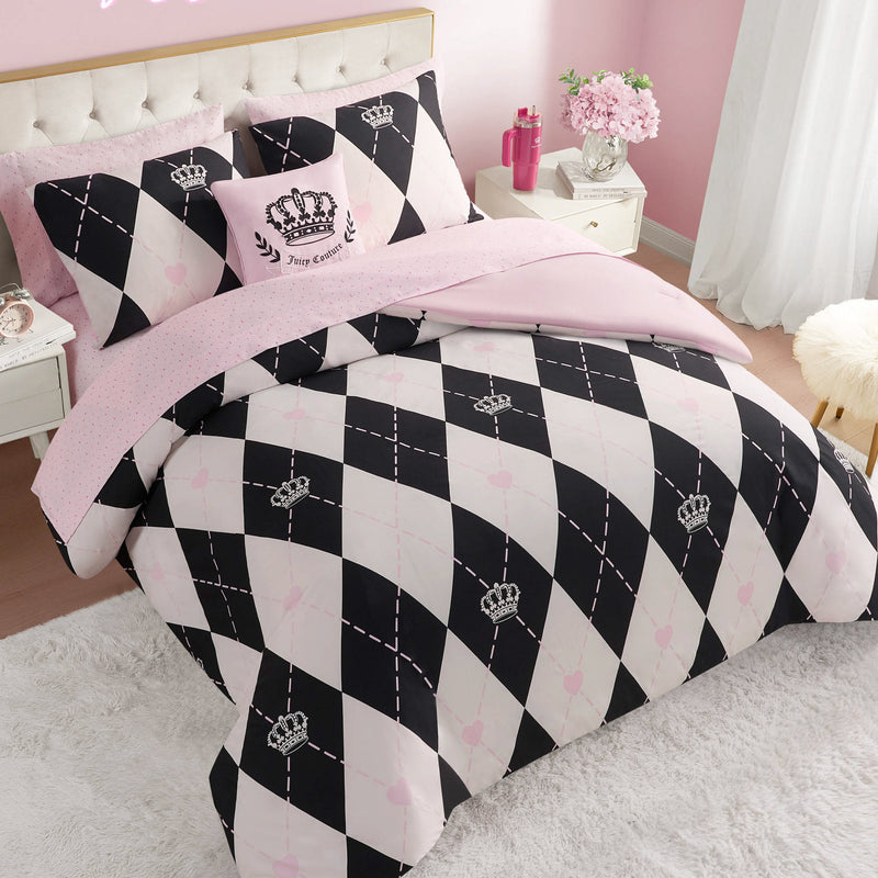 Royal Argyle Reversible Bed in a Bag Bedding Set