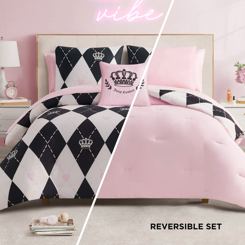 Royal Argyle Reversible Bed in a Bag Bedding Set