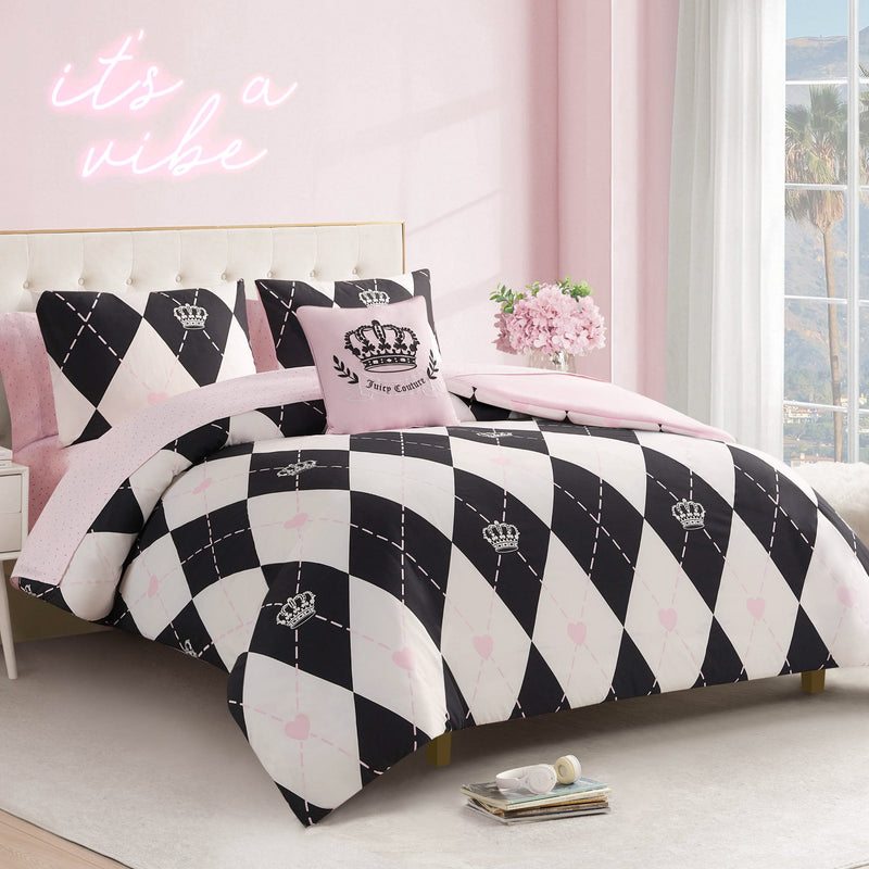 Royal Argyle Reversible Bed in a Bag Bedding Set