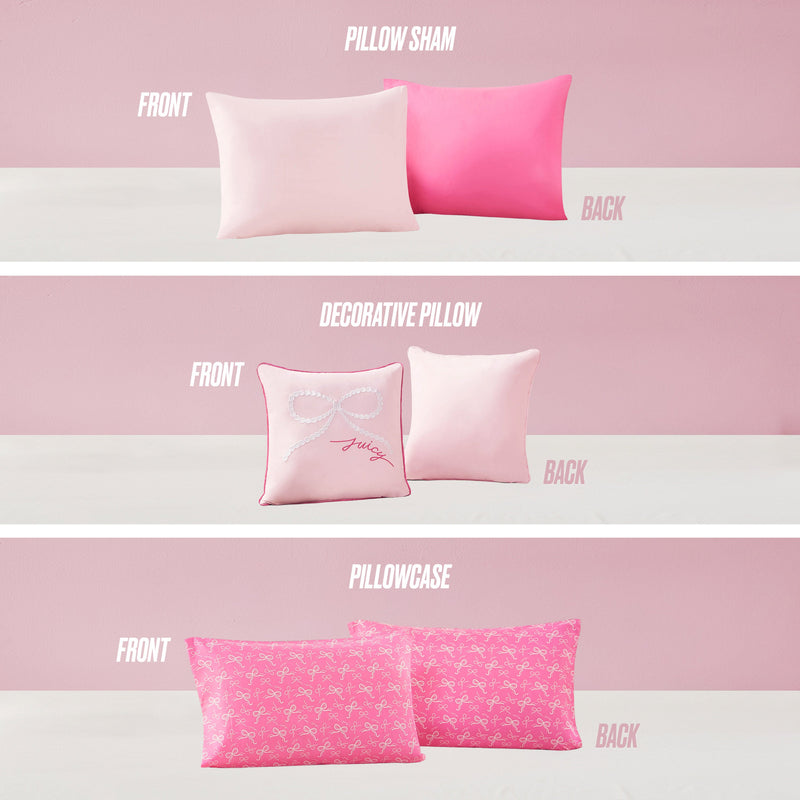 Pearly Bows Reversible Bed in a Bag Bedding Set
