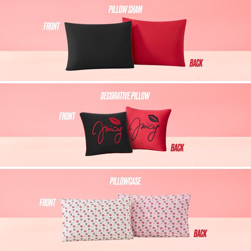Glam Girl Solid Reversible Bed in a Bag Bedding Set