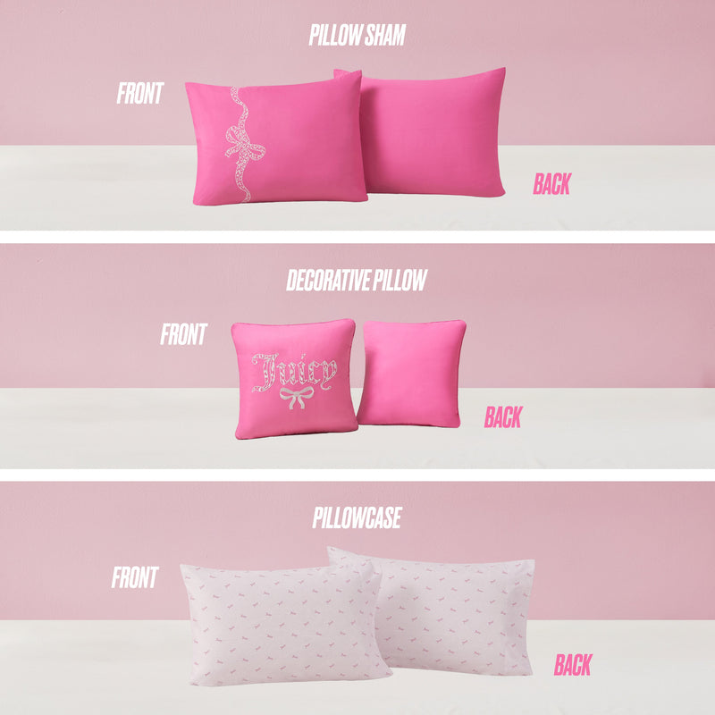 Hotel Stripe Leopard Bows Bed in a Bag Bedding Set