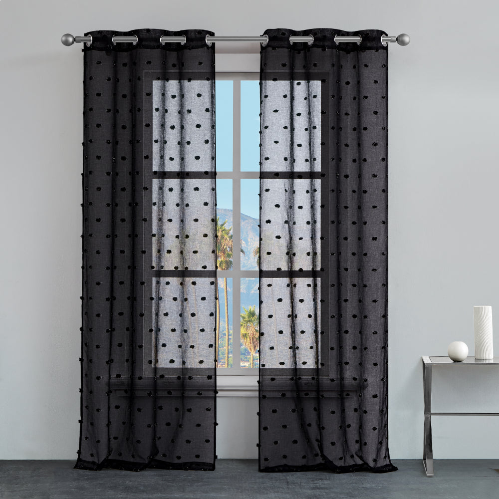 Evelyn Polka Dot Sheer Curtains