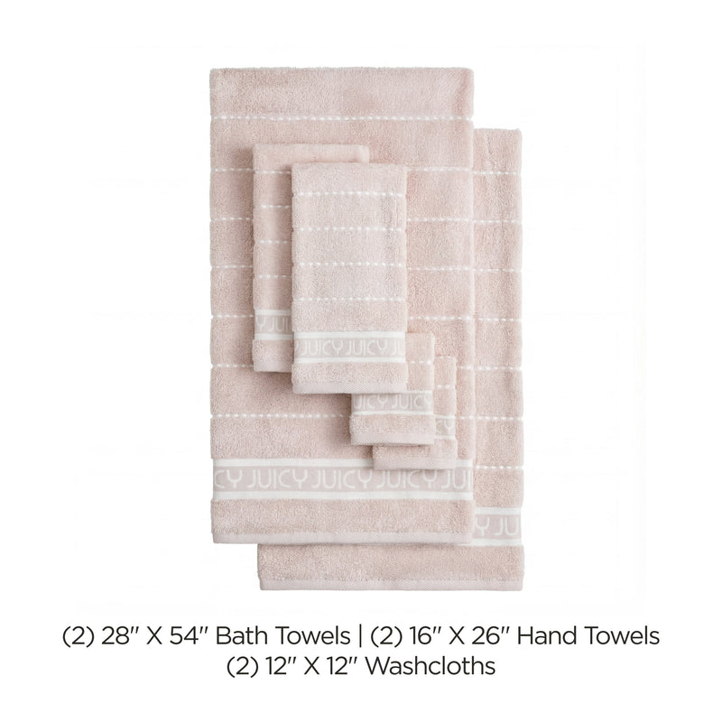 Plush Stripe Bath Towel Set