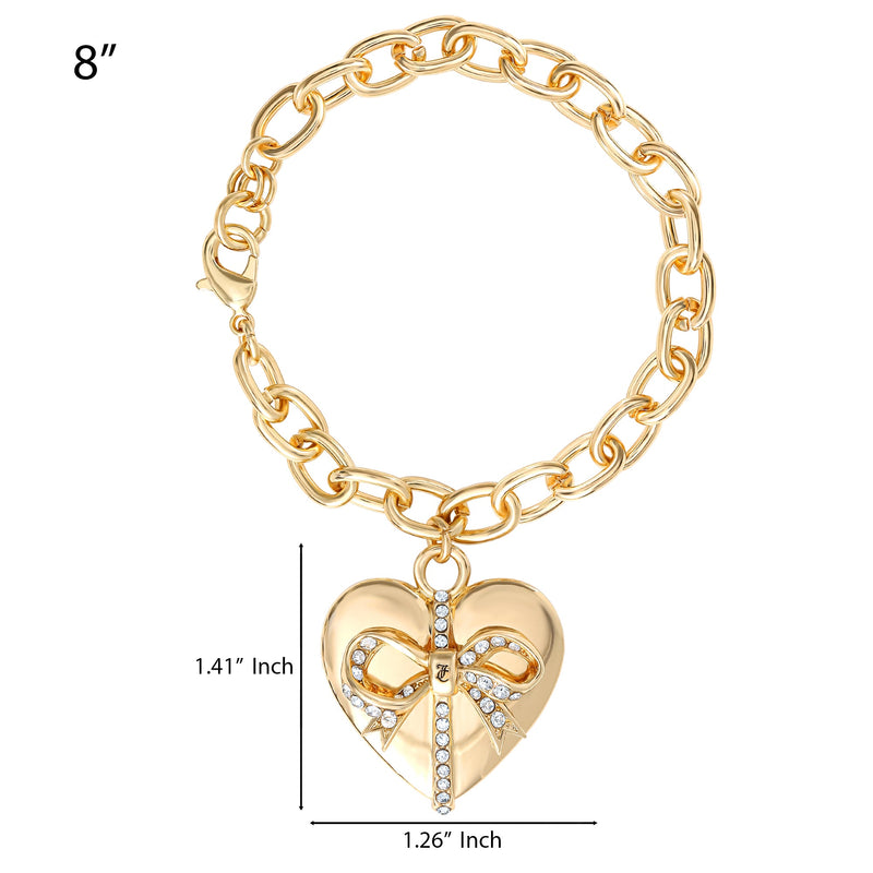 Heart Bow Drop Bracelet