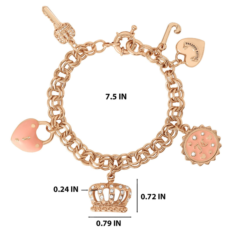 Pink Charm Bracelet with Pave Accents