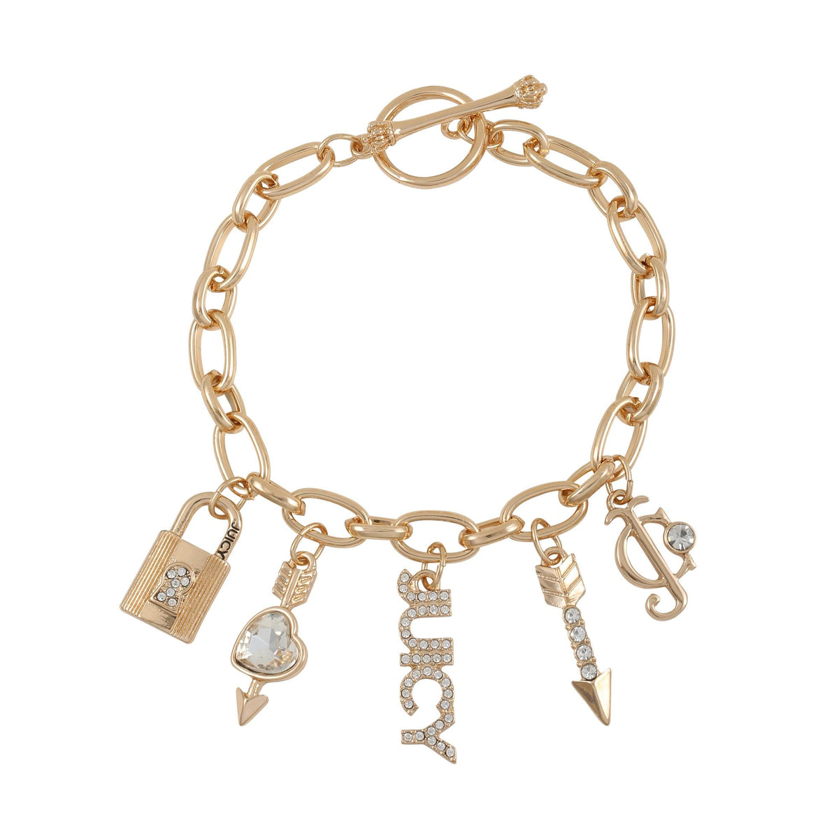 Lock and Key Toggle Charm Bracelet