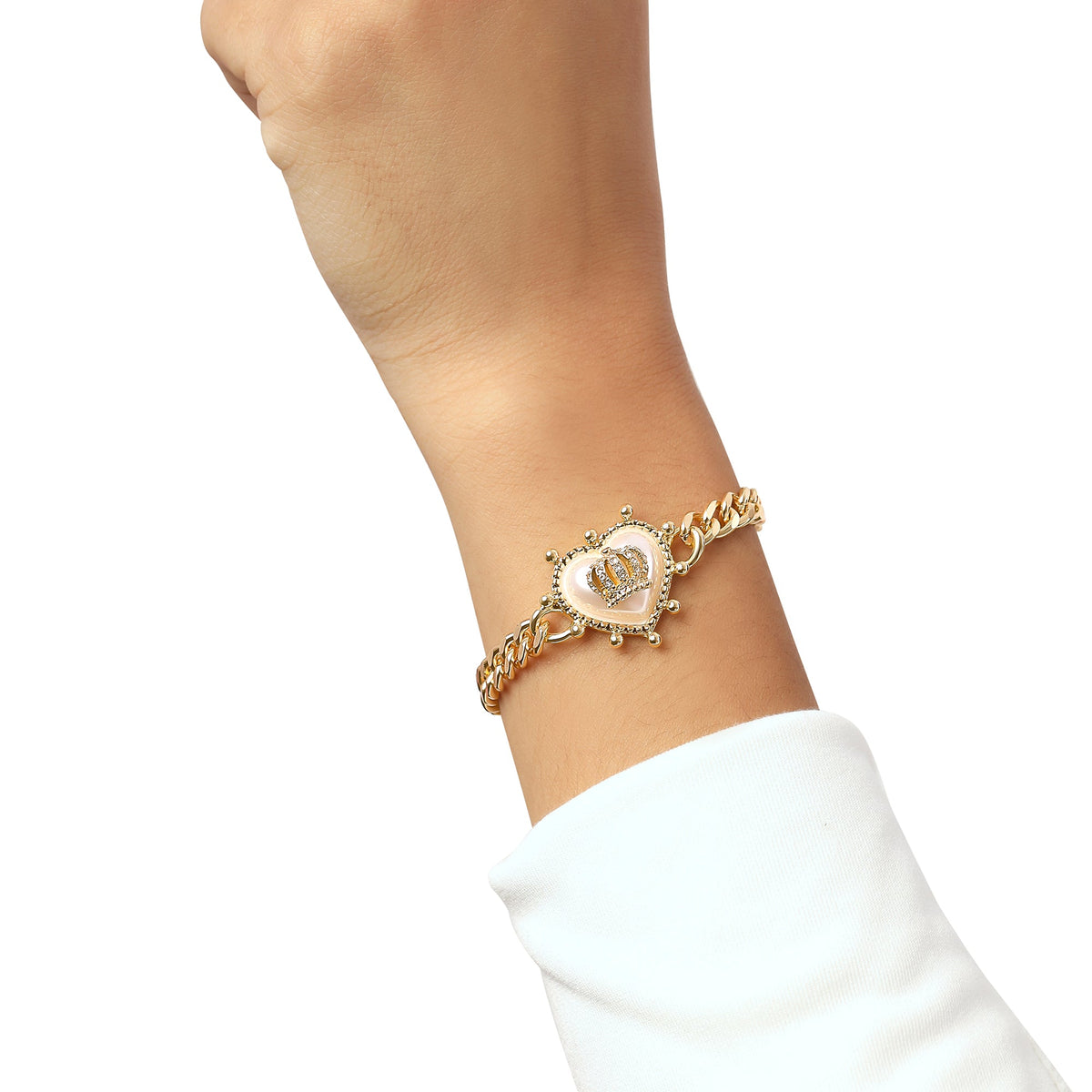 Crown Heart Charm Chain Bracelet - Juicy Couture