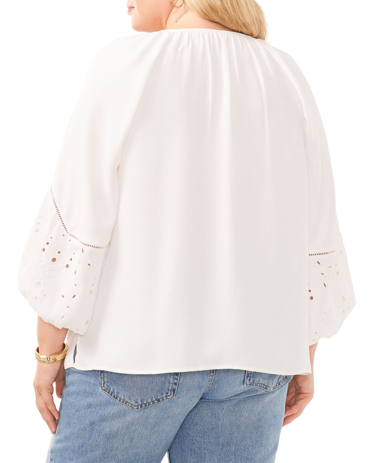 Plus-Size Ruched V-Neck Blouse