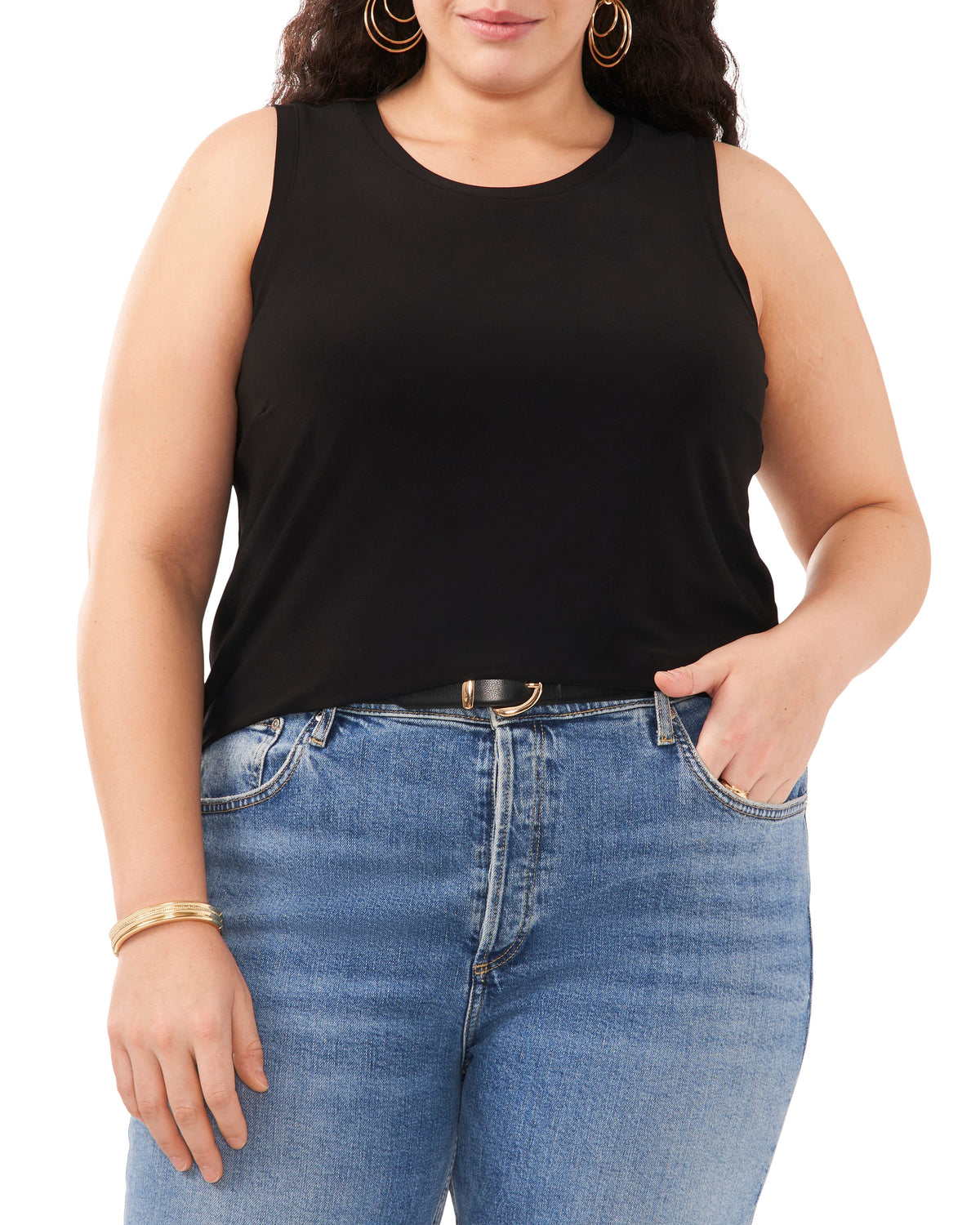 Plus-Size Back Keyhole Tank Top