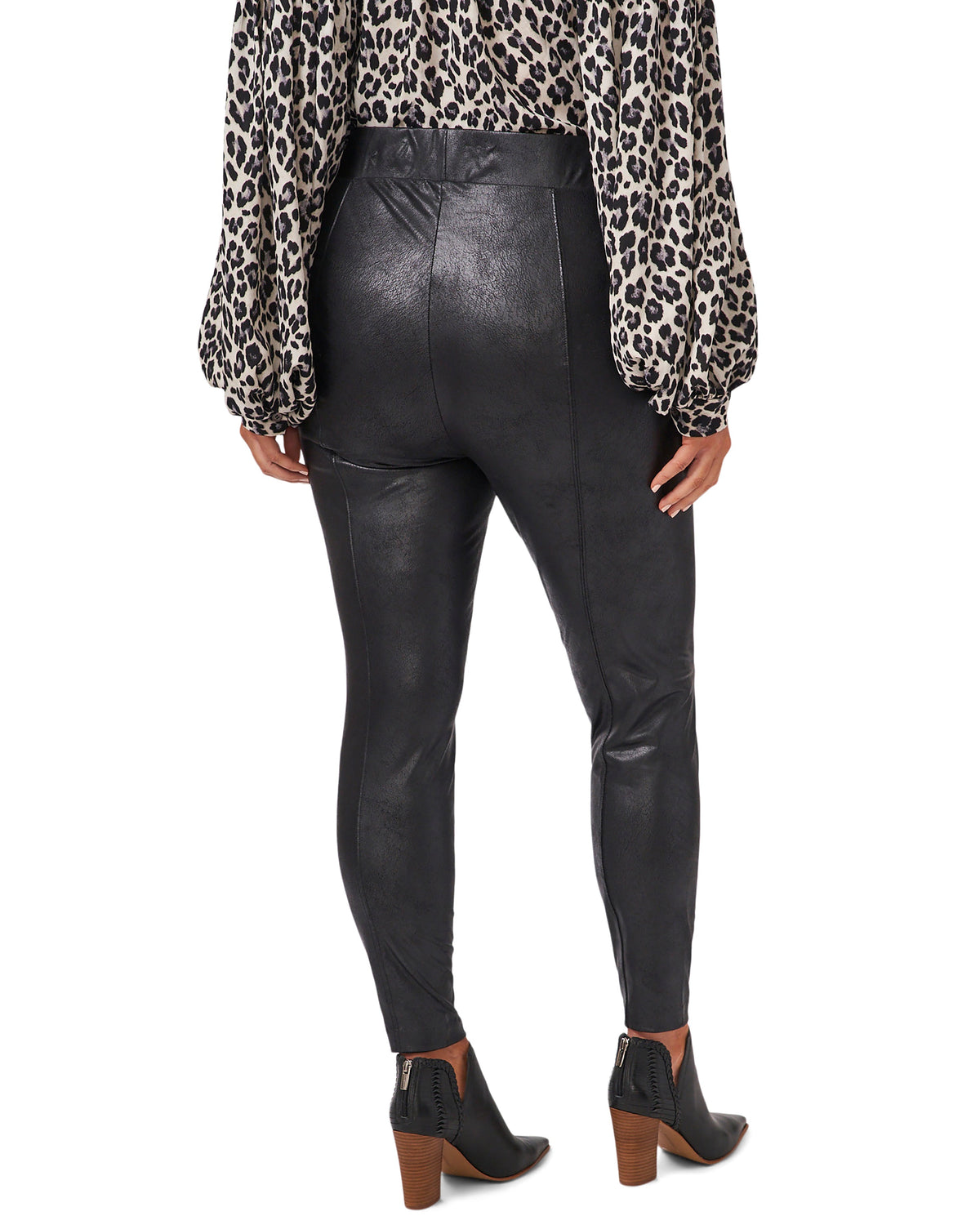 Plus-Size Faux Leather Ponte Leggings