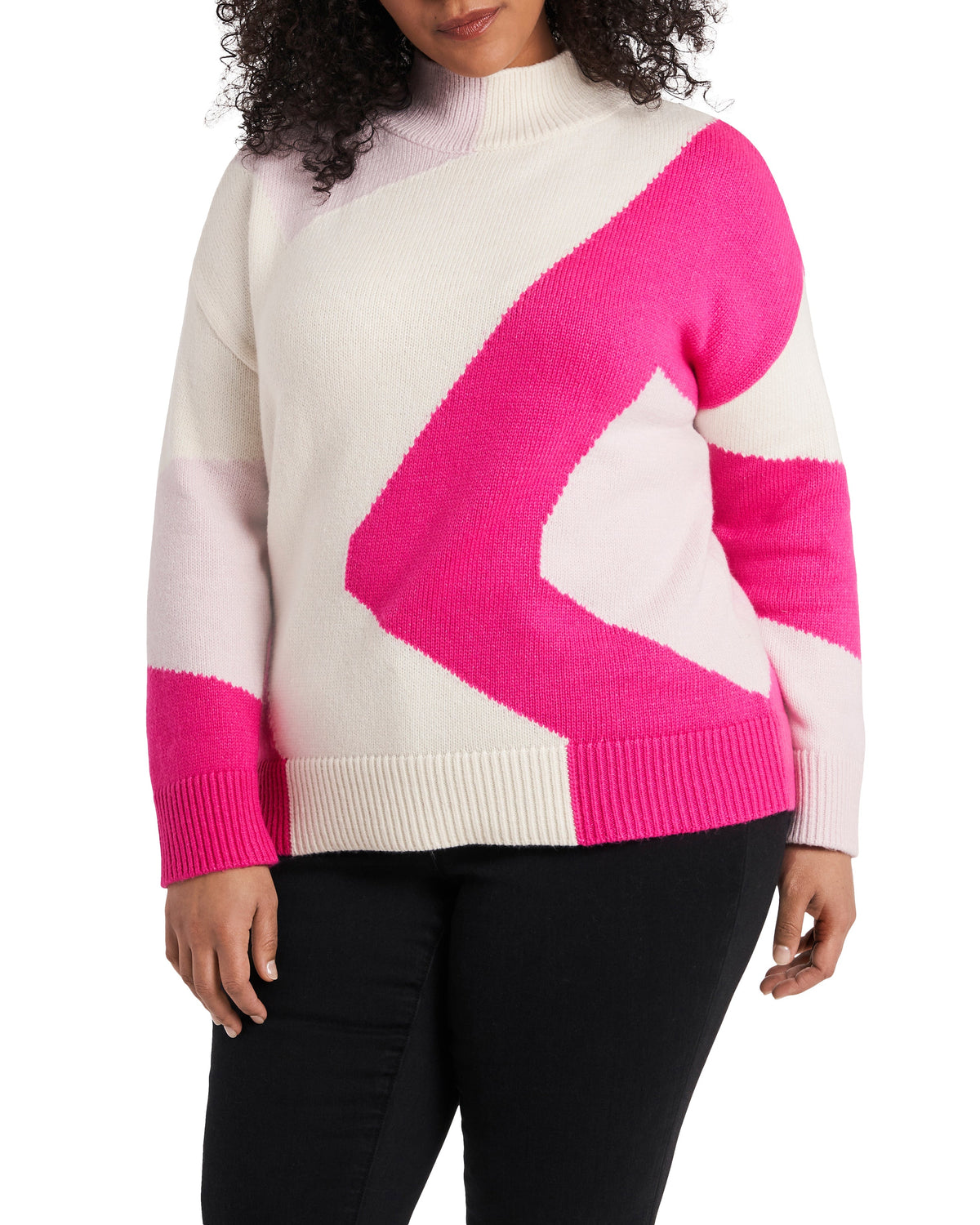 Plus-Size Intarsia Graphic Sweater