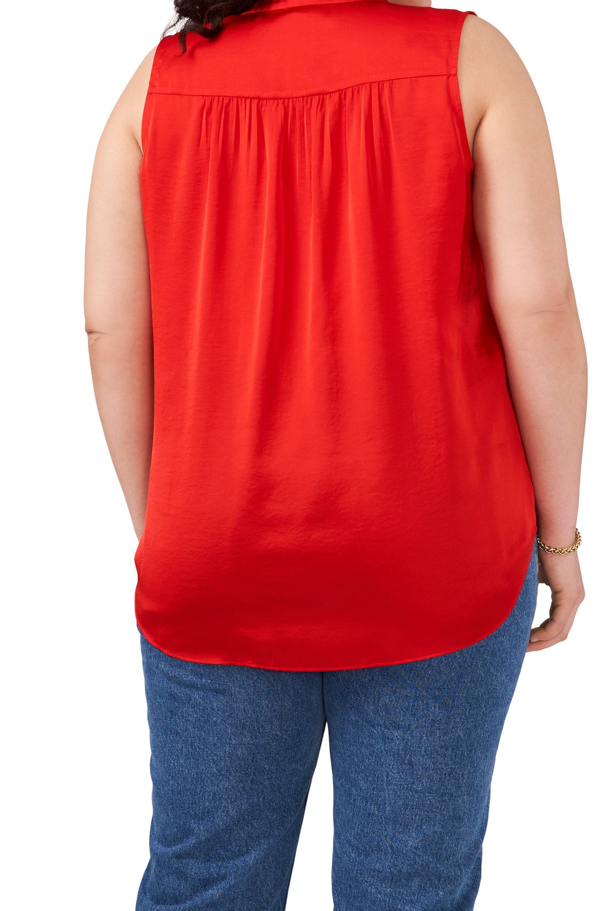 Plus-Size Sleeveless V-Neck Blouse