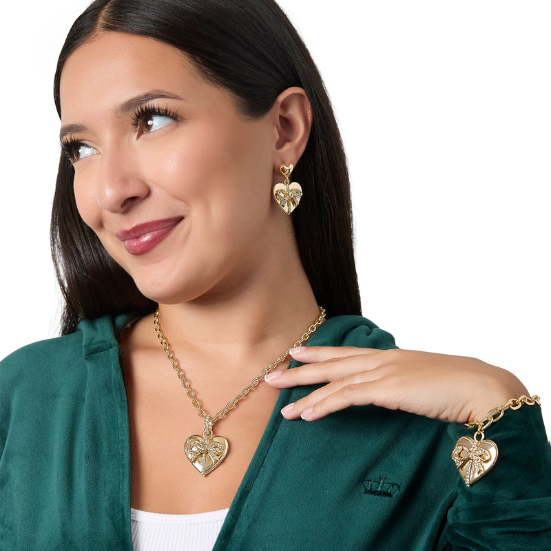Gold-Tone Heart Charm Necklace