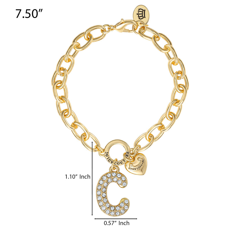 Pavé Initial Charm Bracelet, Letter C