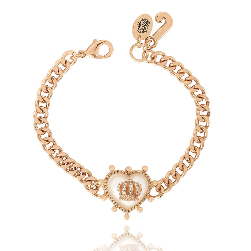 Crown Heart Charm Chain Bracelet - Juicy Couture