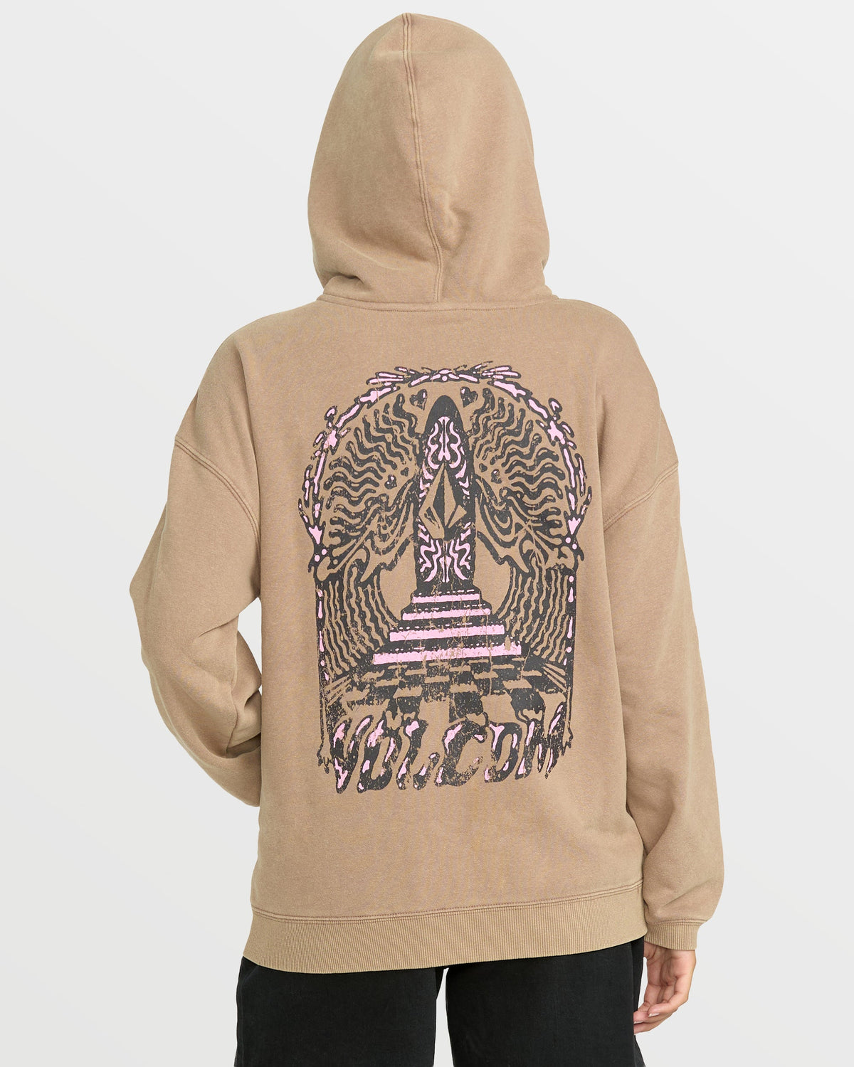 Women's Stone Art Up Zip Sweatshirt - Hazelnut