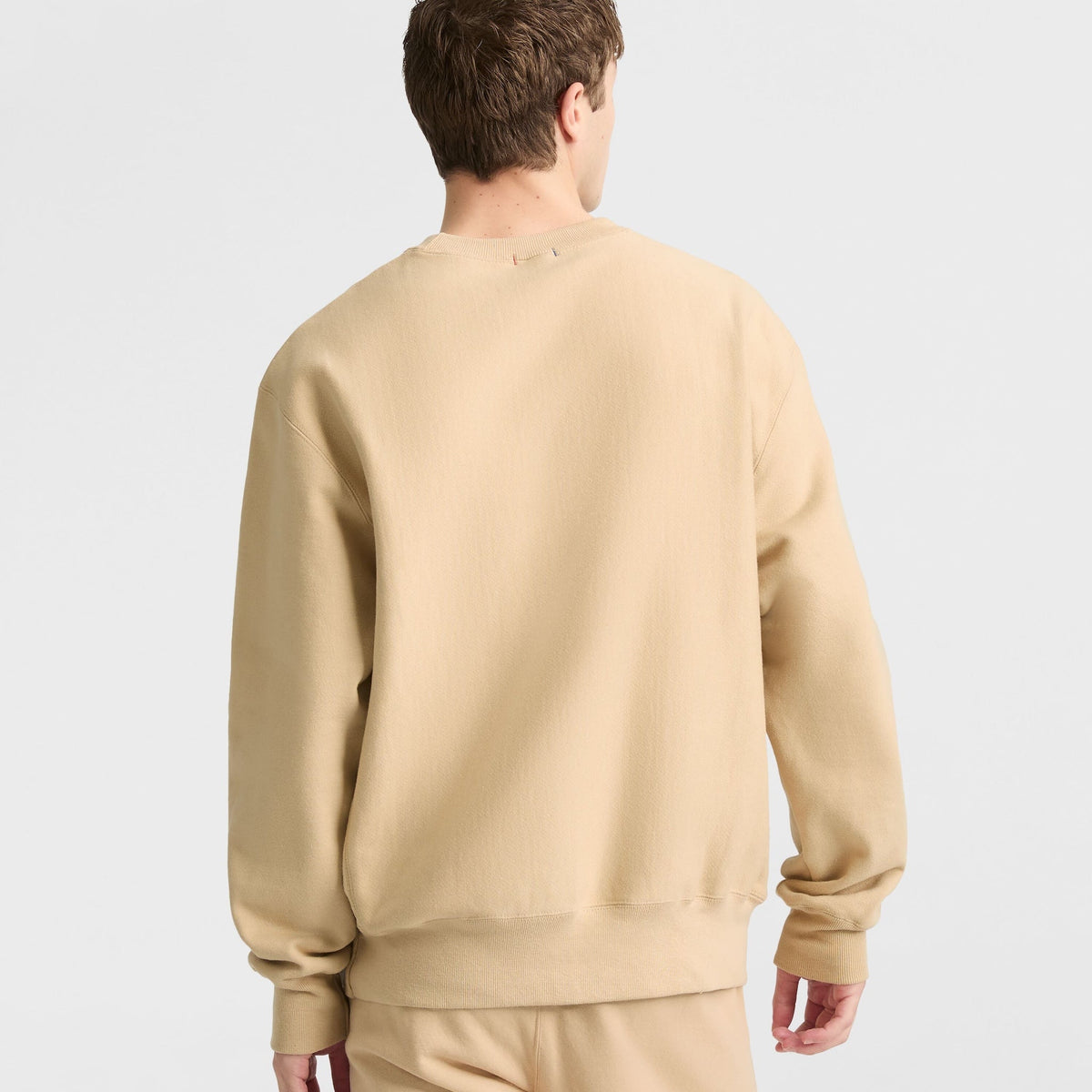 Reverse Weave Dropped Shoulder Crewneck