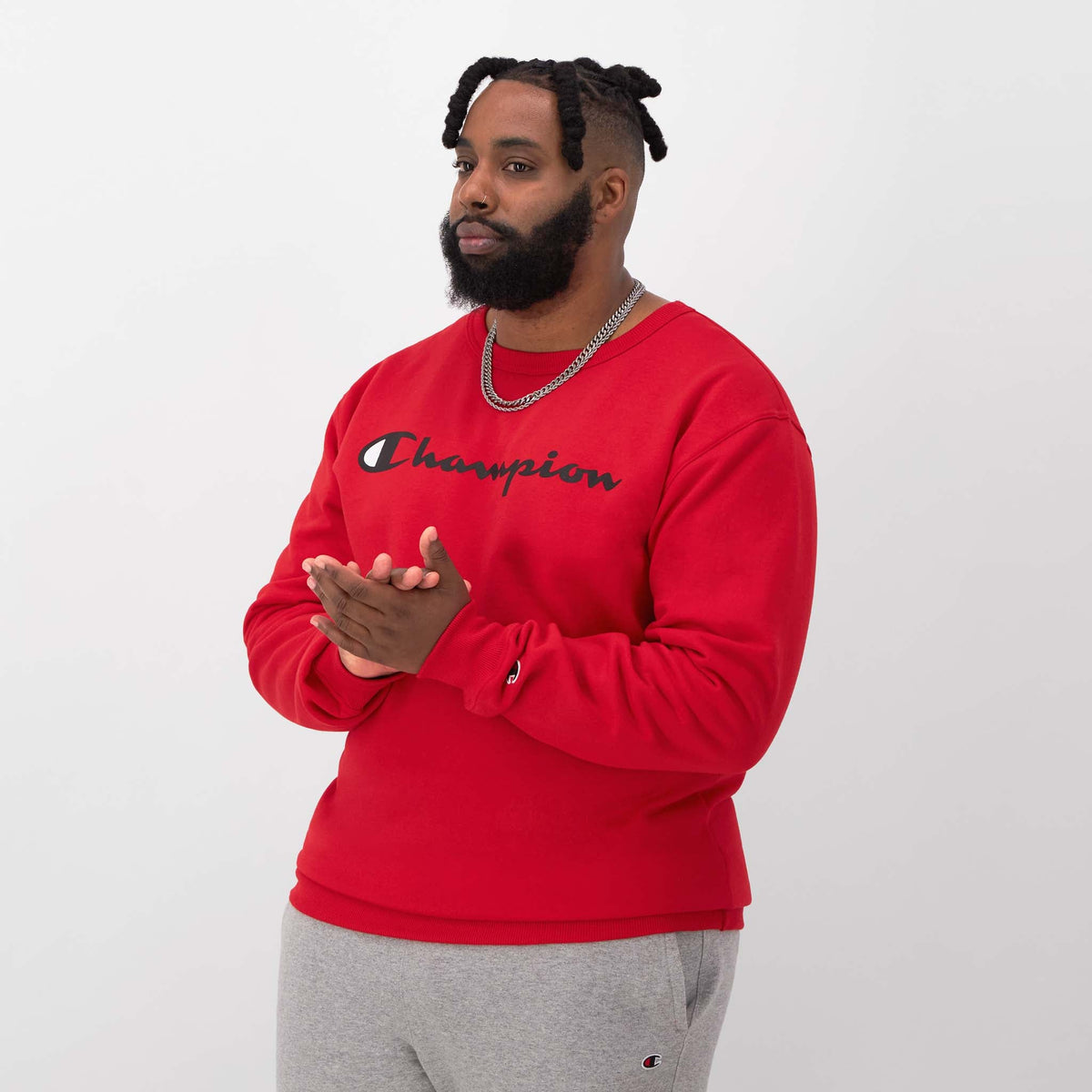 Powerblend Crewneck Sweatshirt, Script Logo - Big & Tall