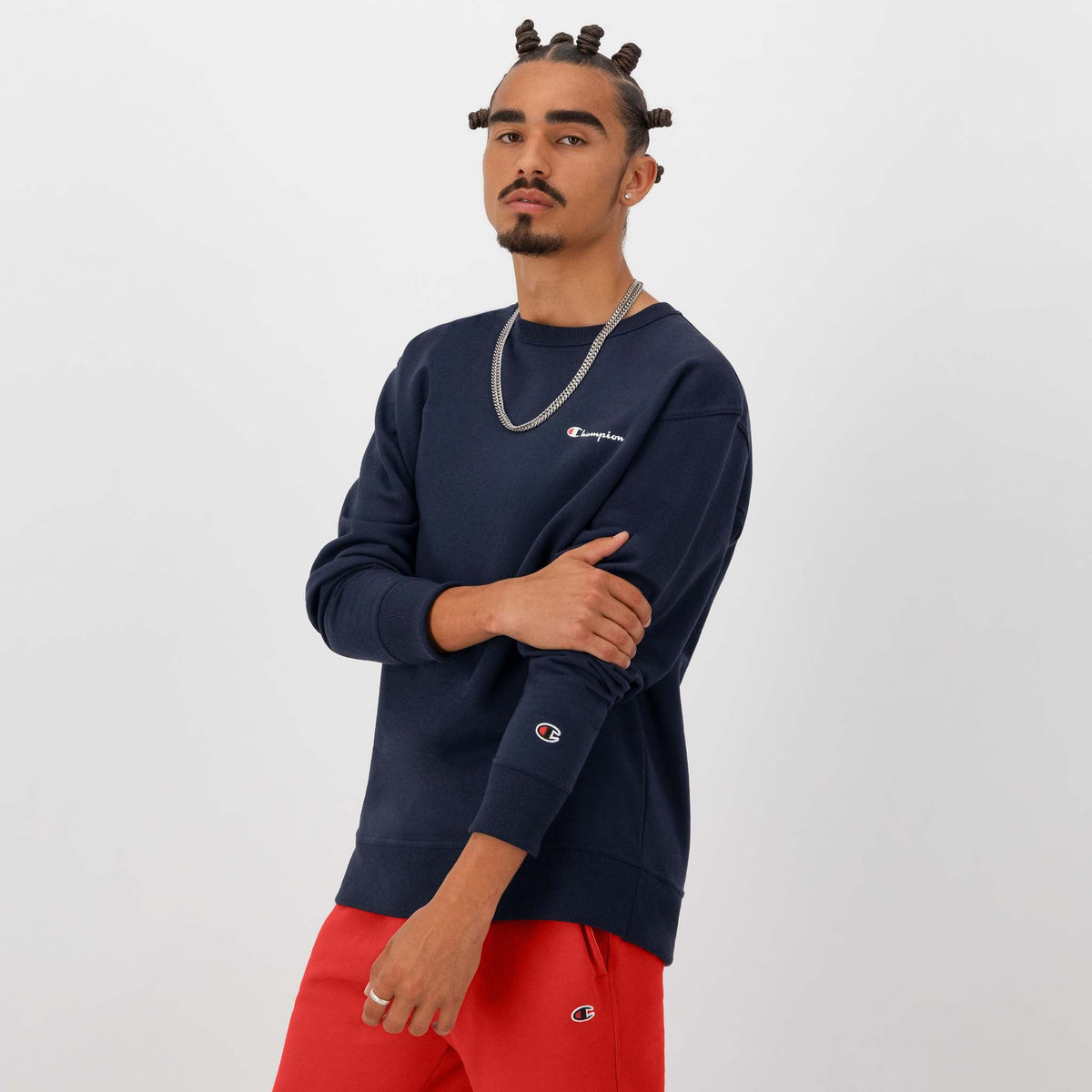 Powerblend Crewneck Sweatshirt, Left Script Logo