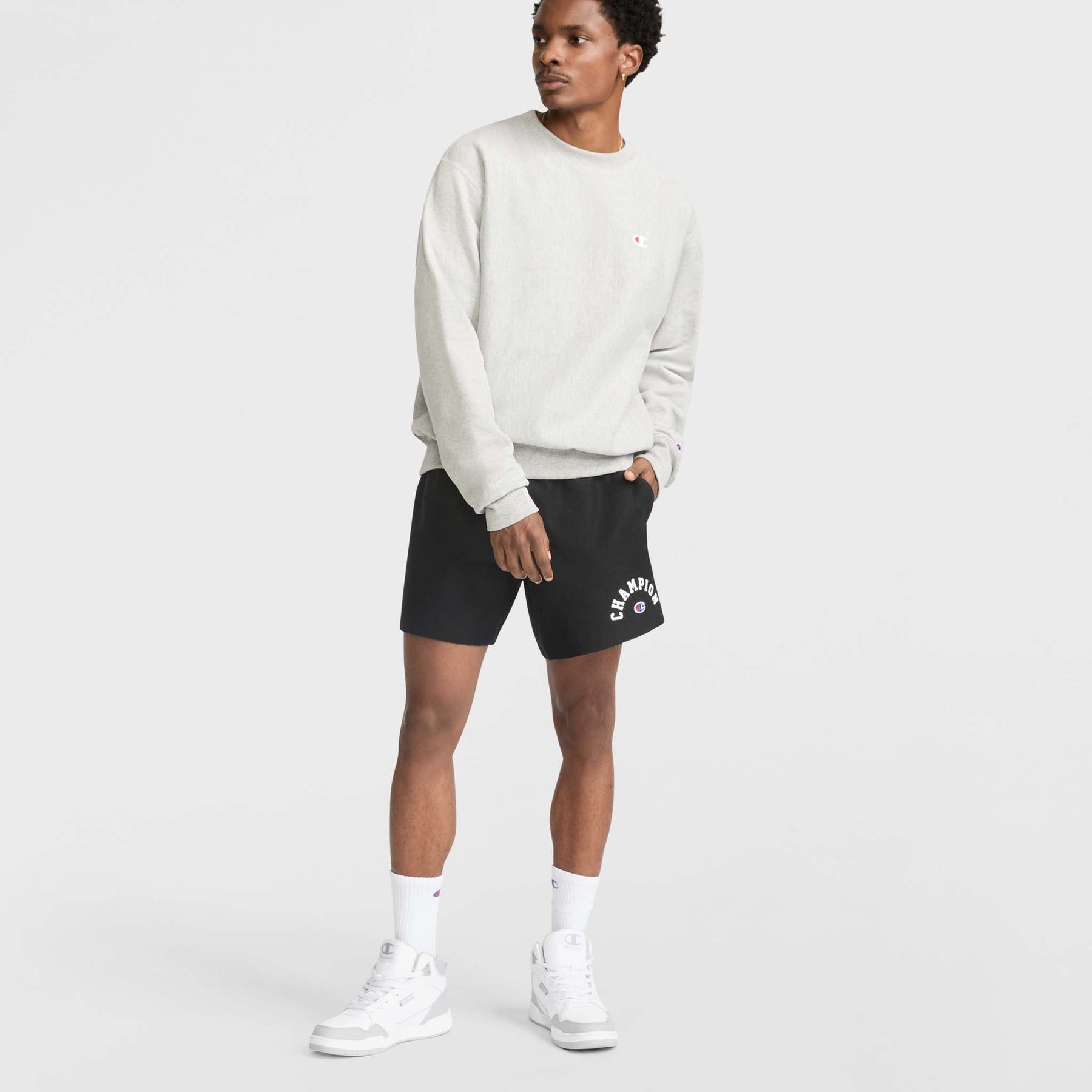 7" Reverse Weave Relay Cut Off Shorts, Arch Logo