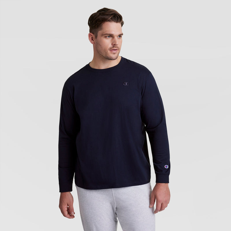 Classic Long Sleeve T-Shirt, Embroidered C Logo - Big & Tall