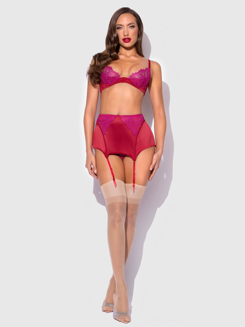 Rosalind Lace & Satin Open Back Garter Skirt