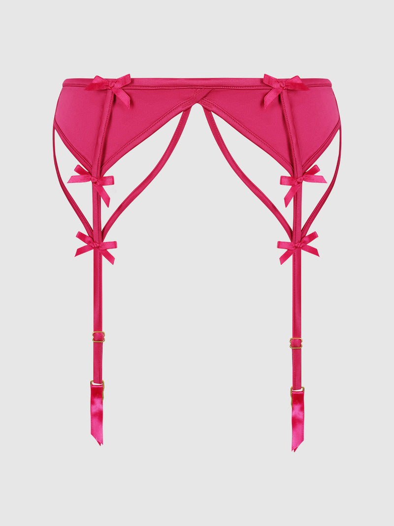 Petra Satin & Mesh Garter Belt
