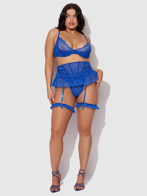 Adelaide Satin & Lace Thigh Garters - Frederick's of Hollywood