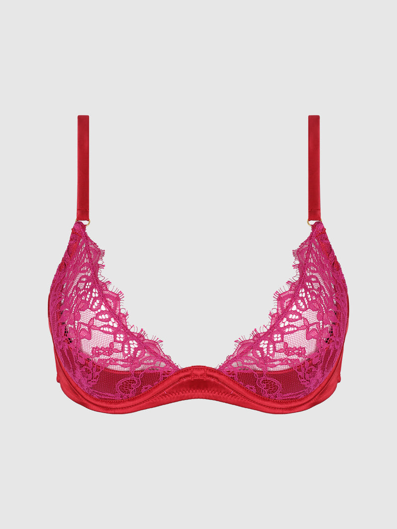 Rosalind Lace Cup Bra With Satin Half Cup