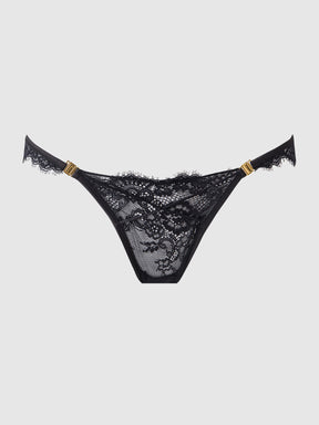 Adelaide Satin & Lace Side Clasp Bikini - Frederick's of Hollywood