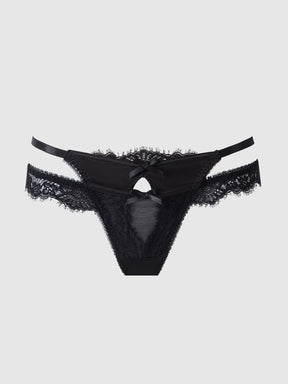 Adelaide Satin & Lace Double Side G-String - Frederick's of Hollywood