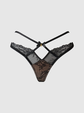 Luella Strappy Lace & Satin G-String