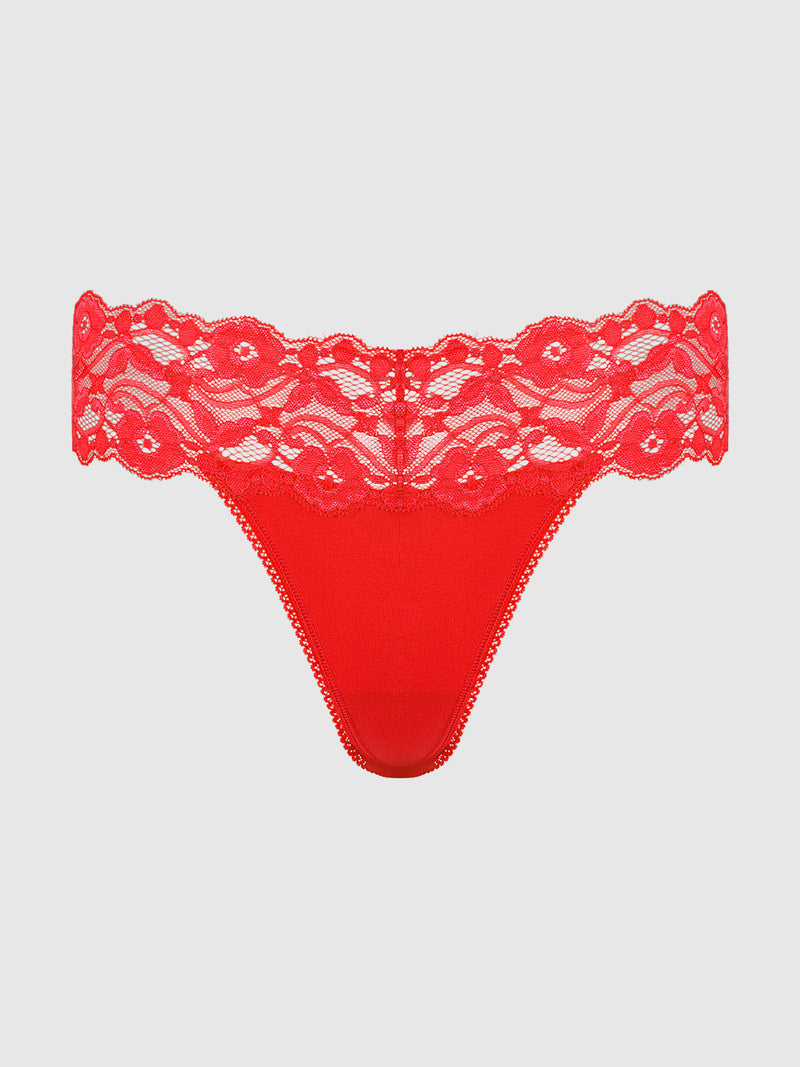 Bridget Stretch Cotton & Lace Thong