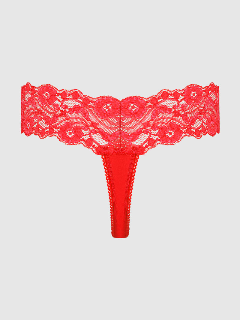 Bridget Stretch Cotton & Lace Thong