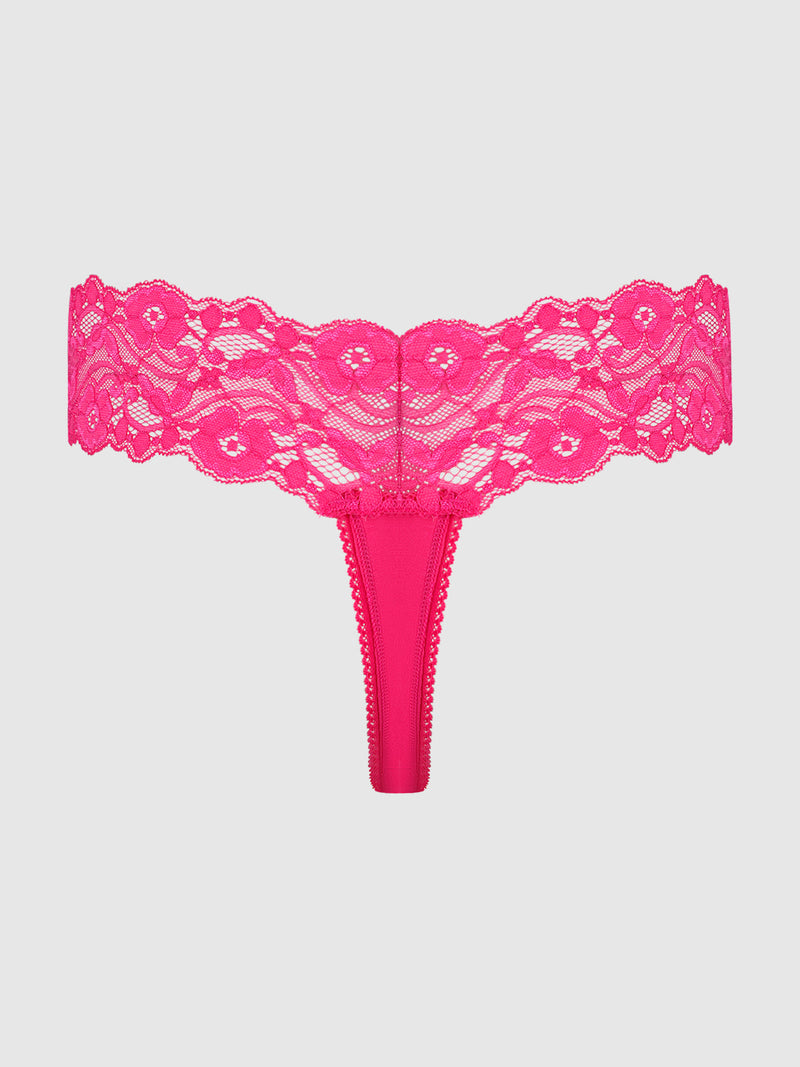 Bridget Stretch Cotton & Lace Thong