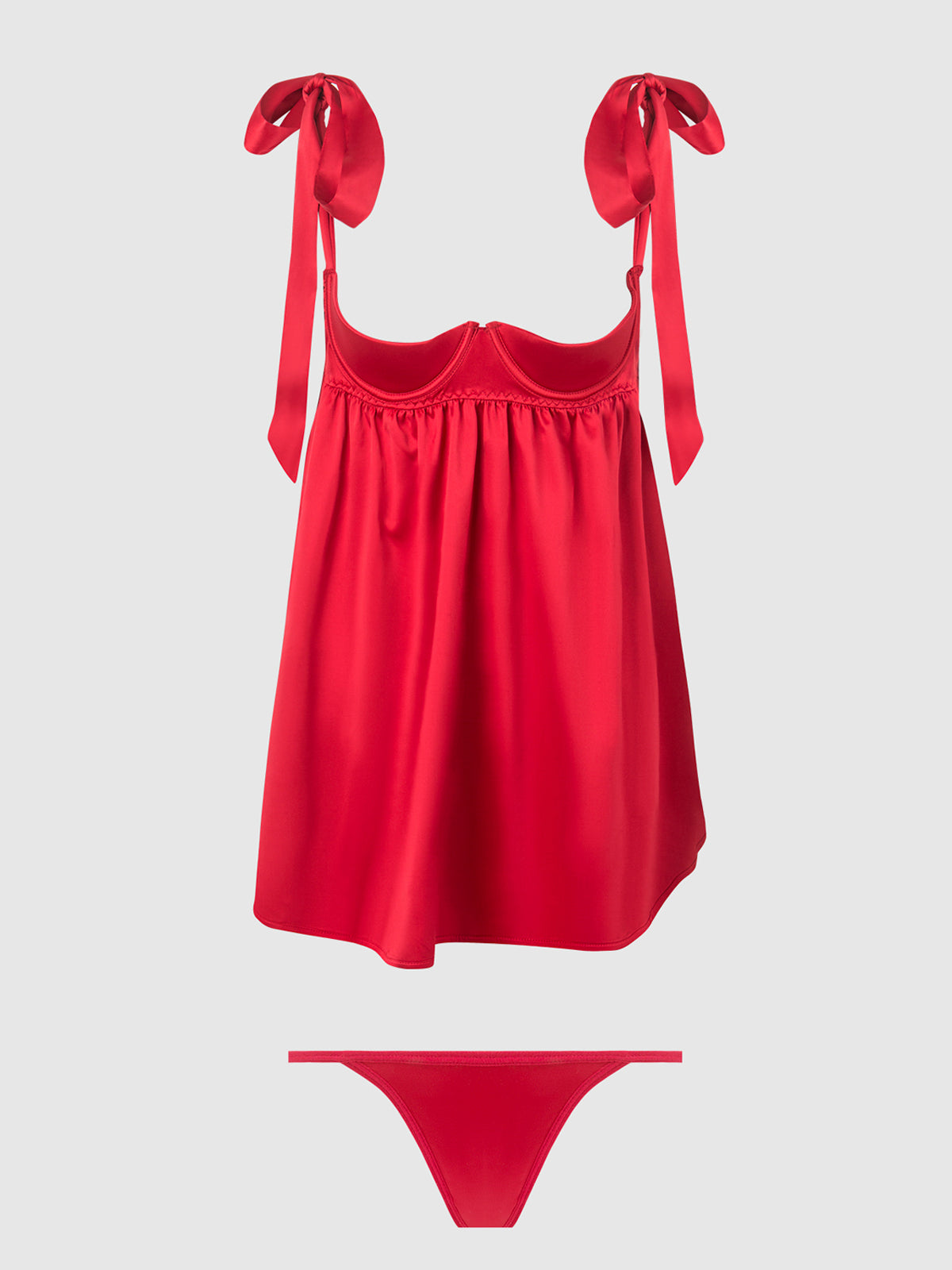 Petra Satin Open Cup Babydoll - Frederick's of Hollywood