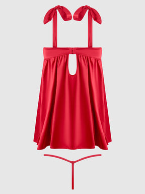 Petra Satin Open Cup Babydoll - Frederick's of Hollywood