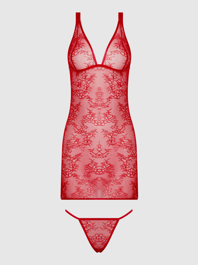 Chiara Lace & Strappy Open Back Chemise
