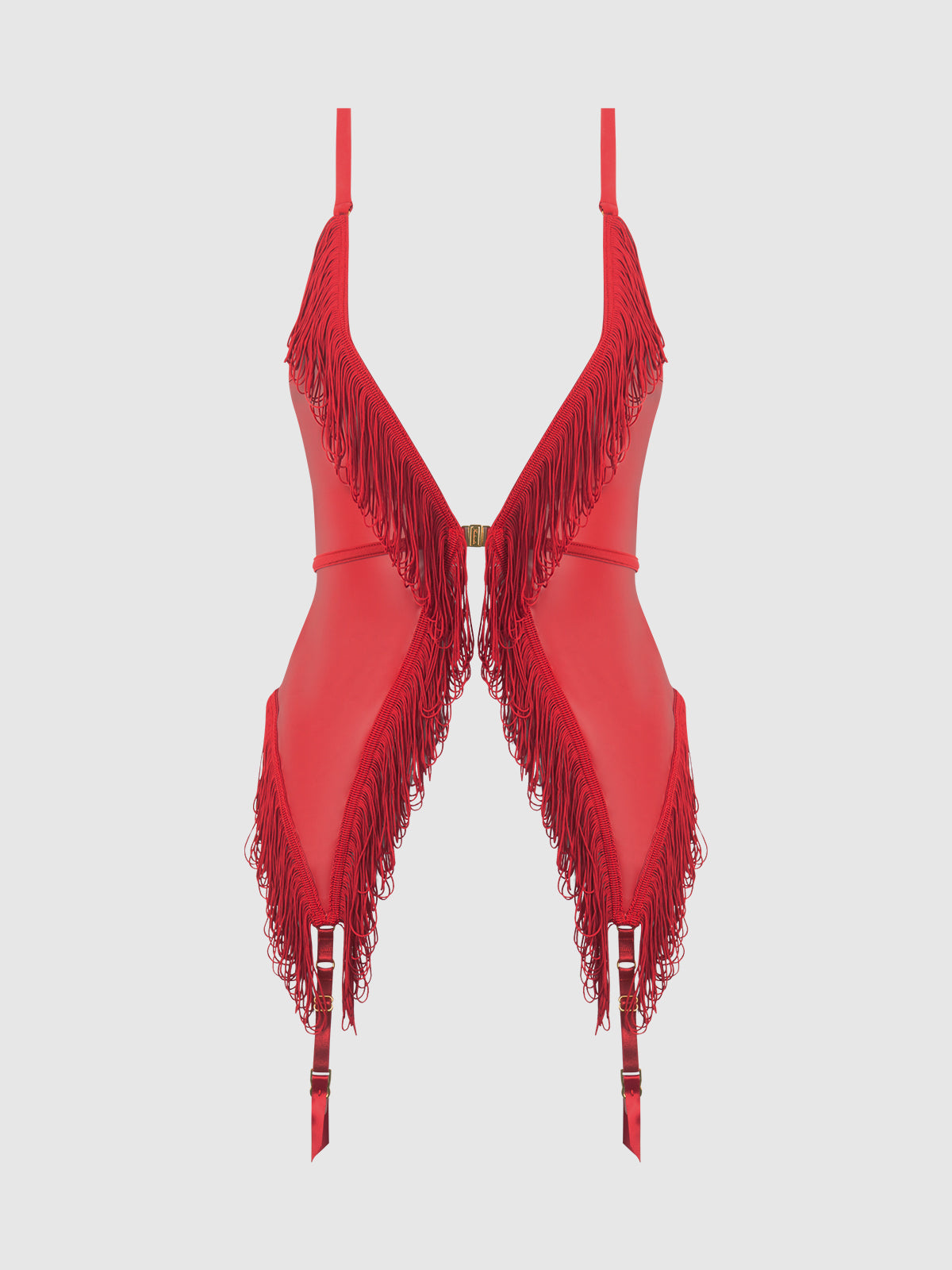 Hendrix Faux Leather & Fringe Chemise