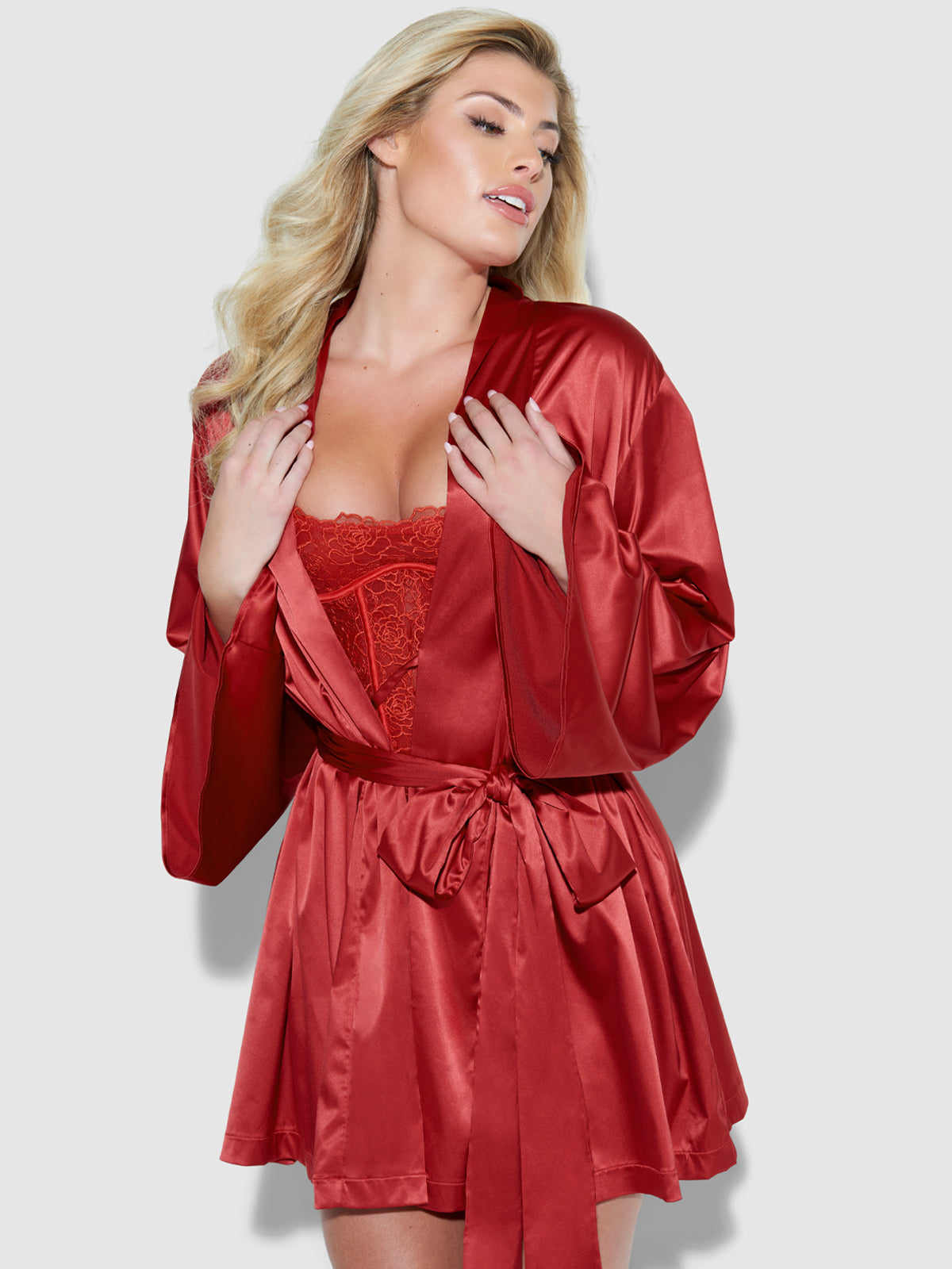 Petra Satin Short Robe