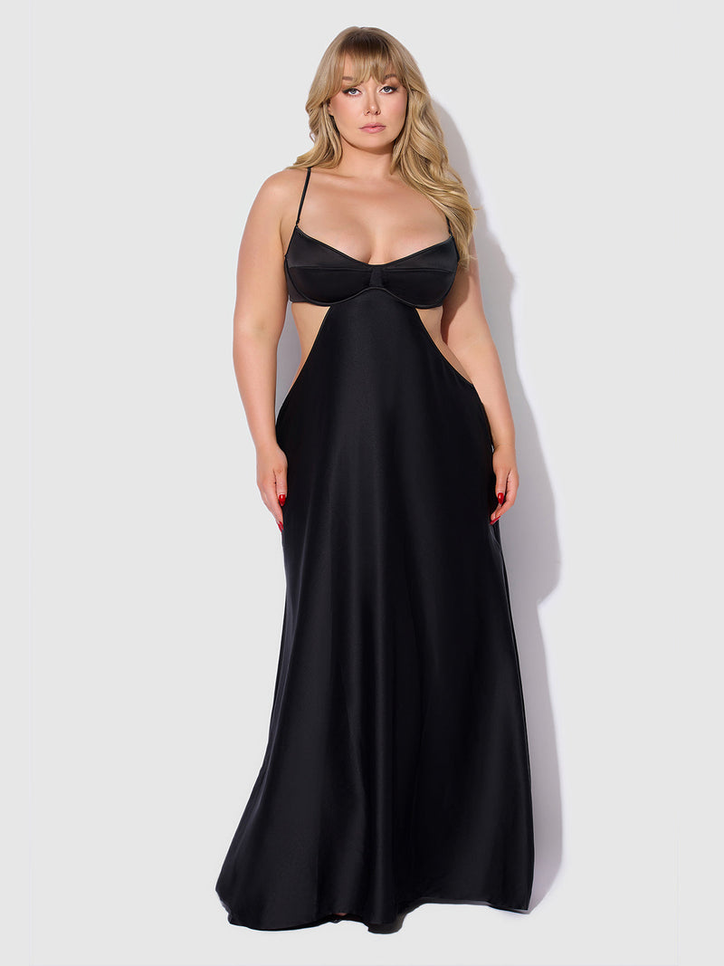 Petra Satin Monowire Cutout Gown