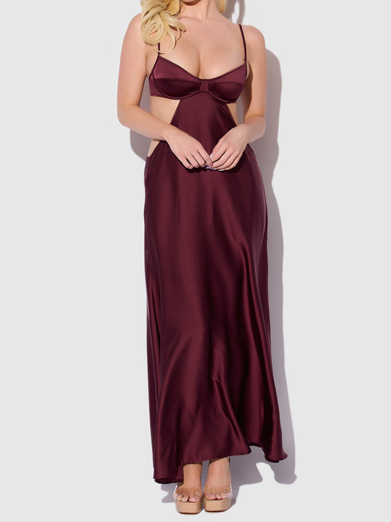 Petra Satin Monowire Cutout Gown