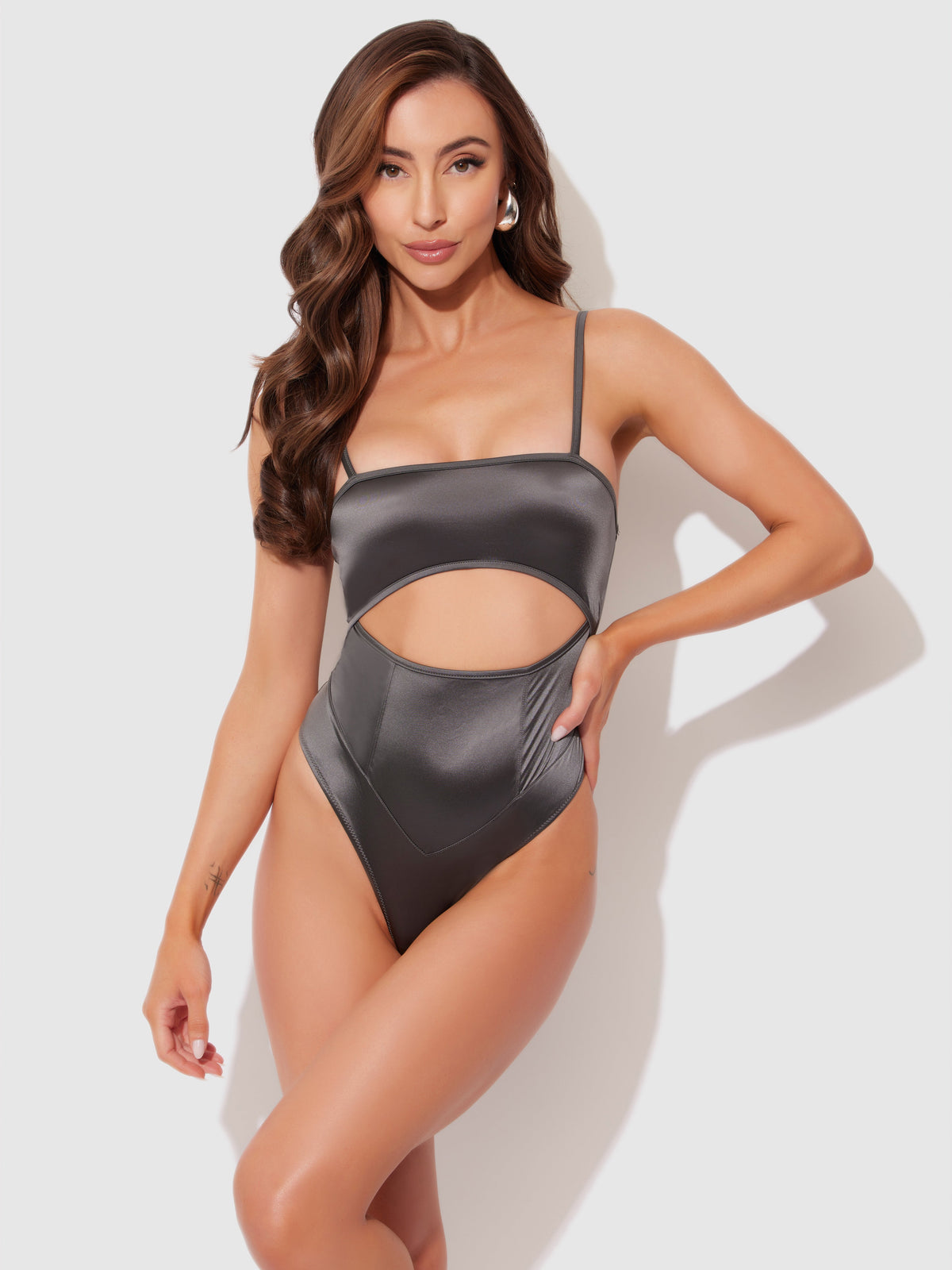 Neev Oil Slick Cutout Scoop Back Bodysuit