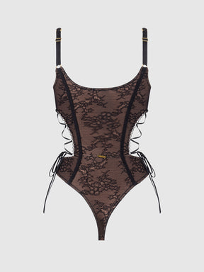 Luella Hook & Eye Front Strappy Lace Teddy